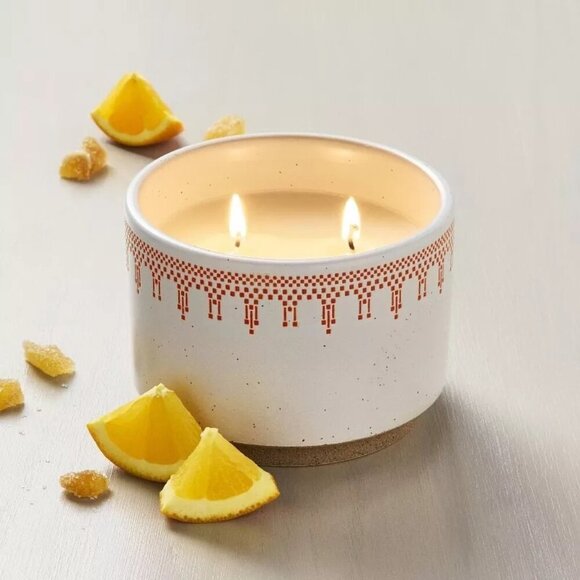 Hearth & Hand Magnolia 2-Wick Patterned Ceramic Sunkissed Ginger Jar Candle 2024 - Picture 3 of 5